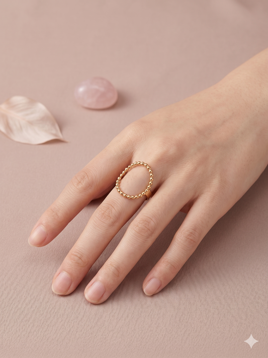 Bague ajustable ovale de billes