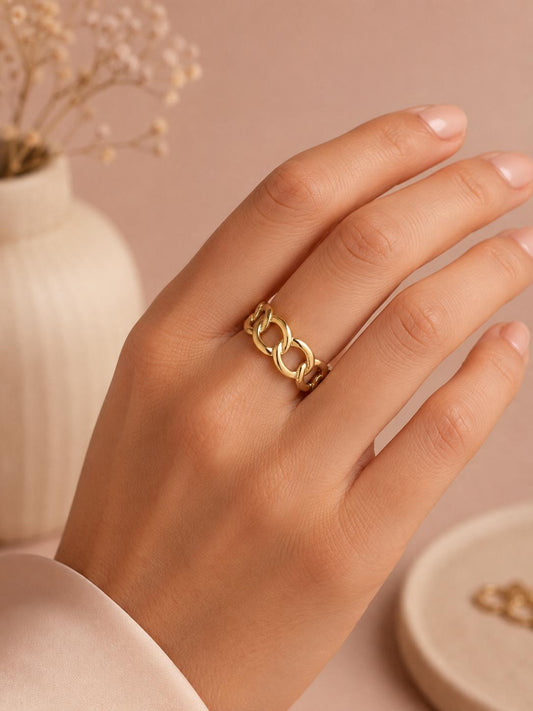 Bague maille gourmette