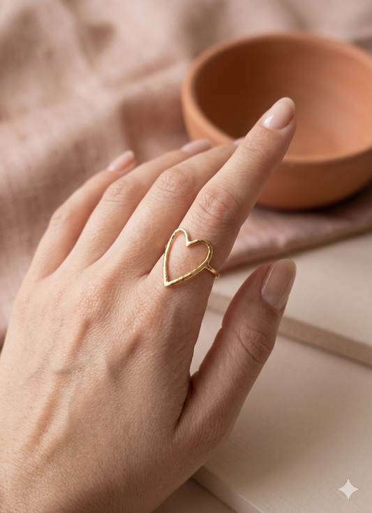 Bague cœur fine
