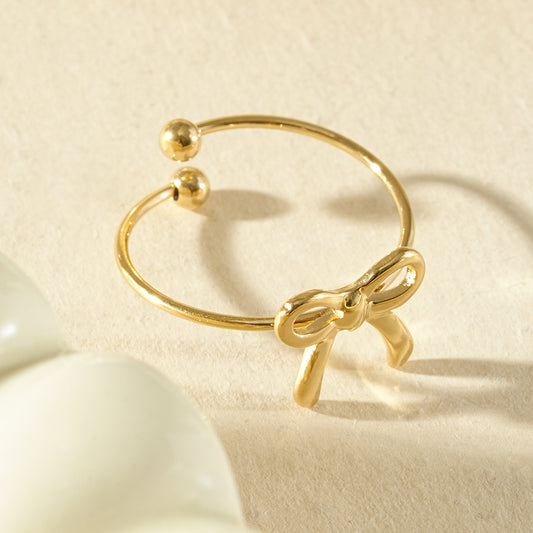 Bague fine ajustable nœud minimaliste