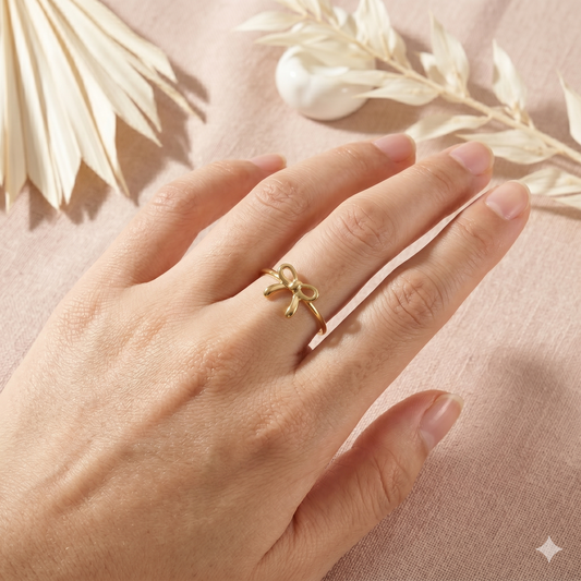 Bague fine ajustable nœud minimaliste