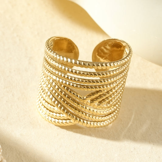 Bague multi-rangs cordés