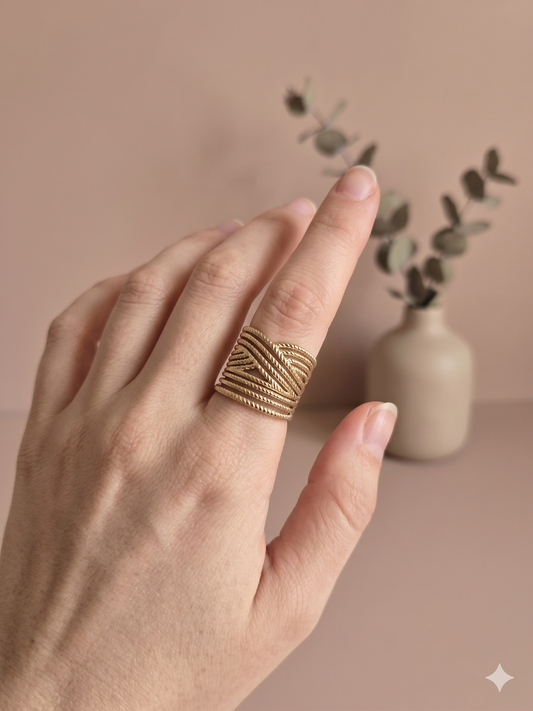 Bague multi-rangs cordés