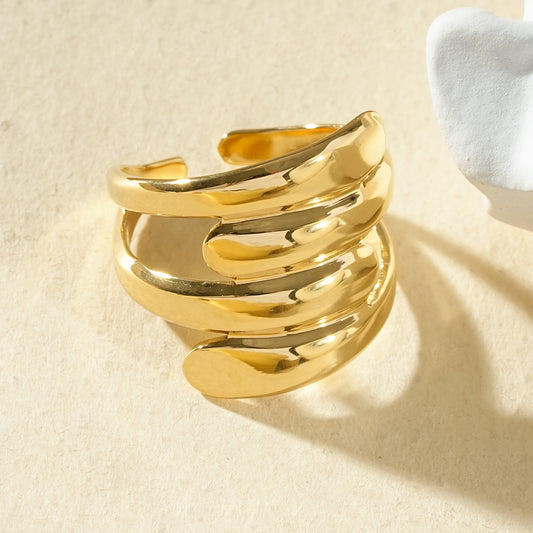 Bague multi-rangs enroulés doré