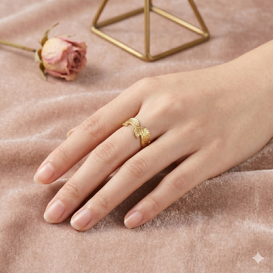Bague couronne de feuilles