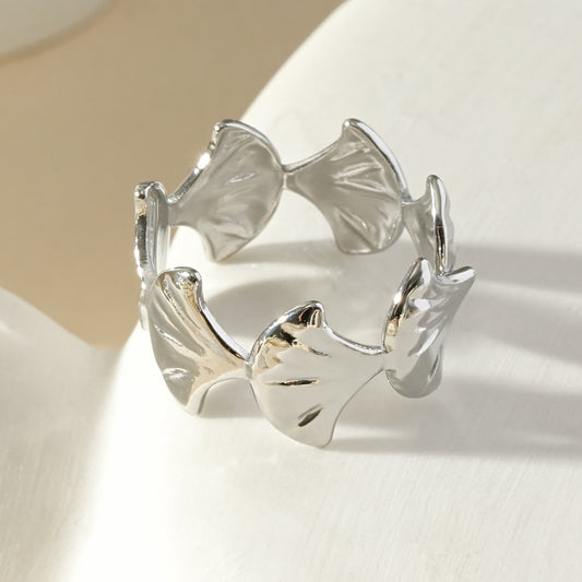 Bague ajustable design coquillage avec détail nacré