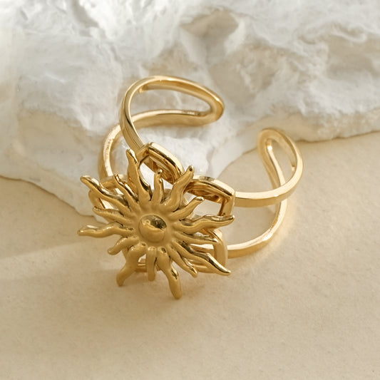 Bague anti stress ajustable soleil rotatif