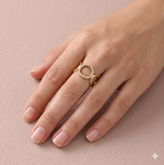 Bague multi-anneaux gouttes sertie
