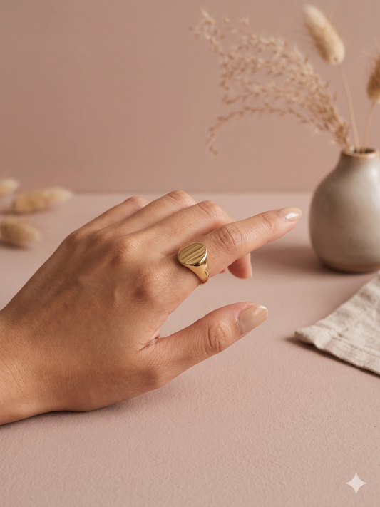 Bague chevalière ovale