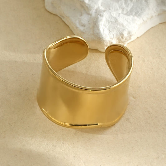 Bague large unie lisse