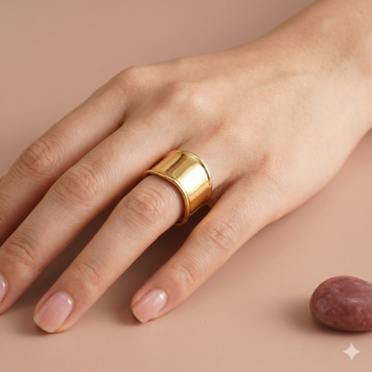 Bague large unie lisse