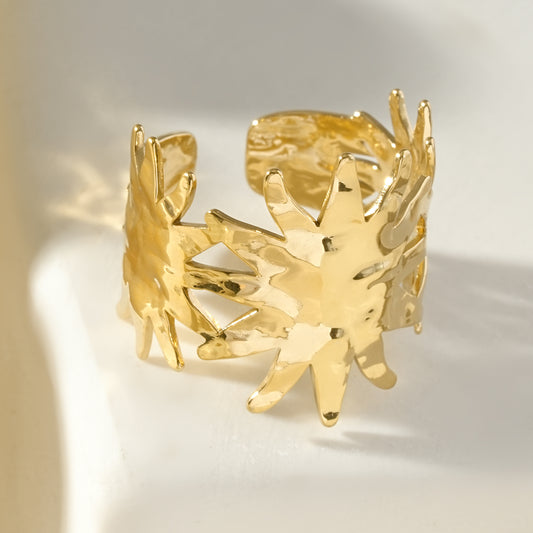 Bague ajustable à rayons scolaires martelés
