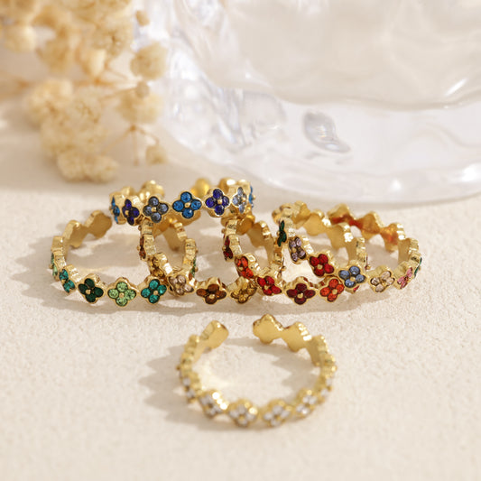 Bague fine chance multicolore