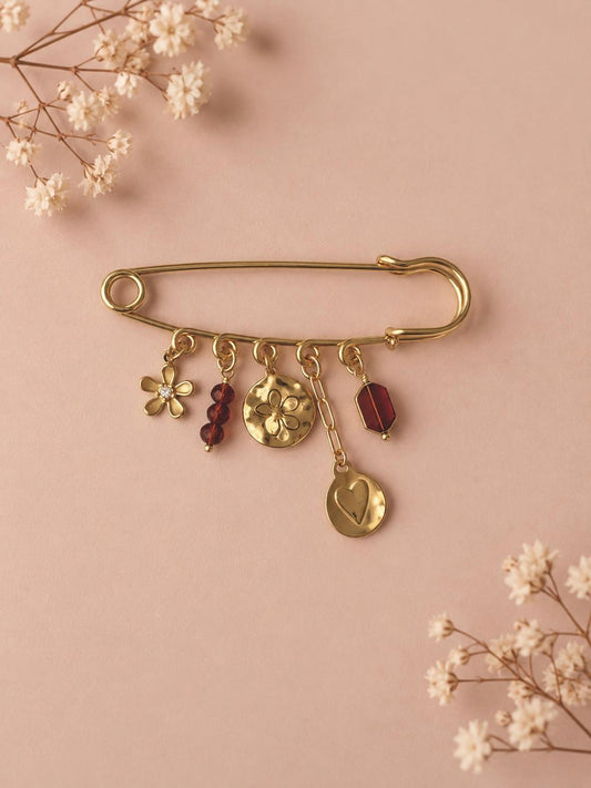 Broche épingle plaque martelée