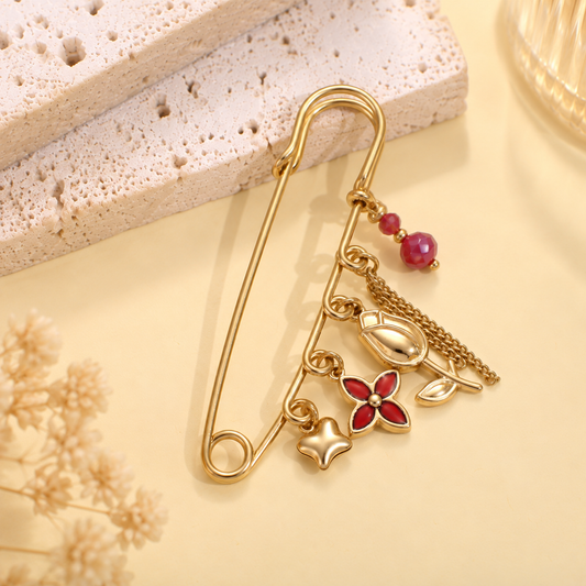 Broche épingle florale