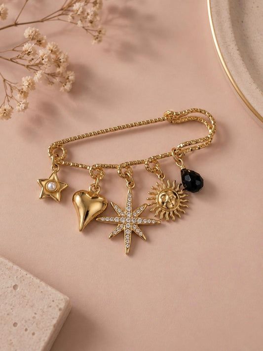 Broche épingle étoile scintillante