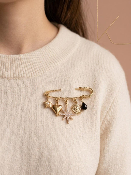 Broche épingle étoile scintillante