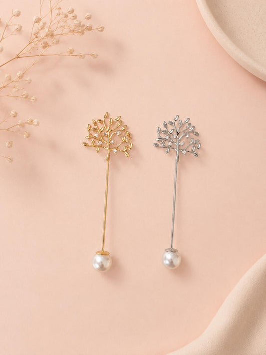 Épingle arbre de vie pavée et perle