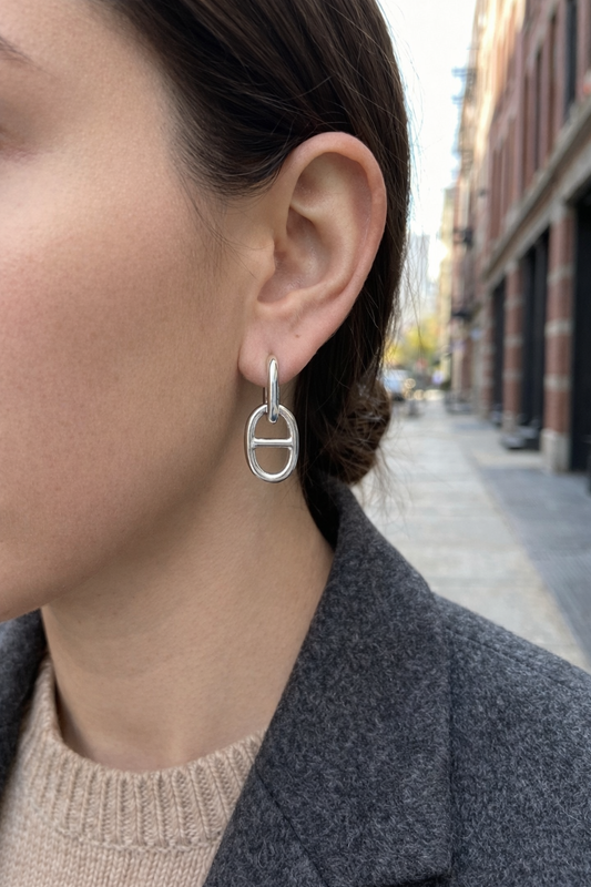 Boucles d'oreille à motif ovale structuré