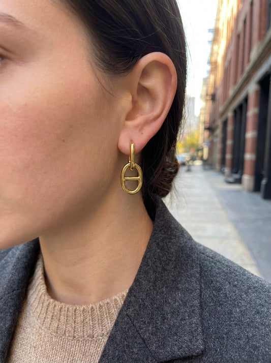 Boucles d'oreille à motif ovale structuré