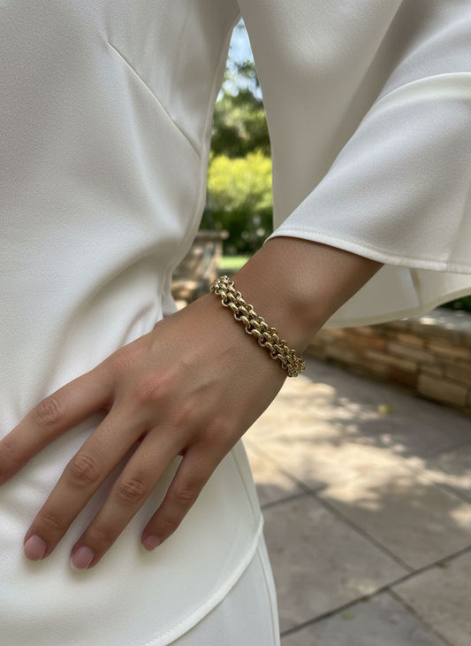 Bracelet chaîne à maillons larges style classique