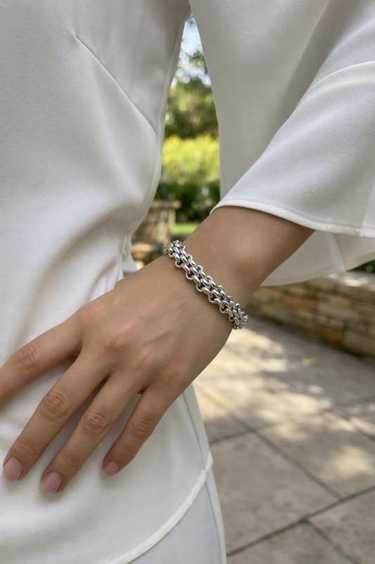 Bracelet chaîne à maillons larges style classique