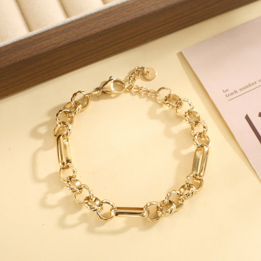 Bracelet chaîne maillons mixtes