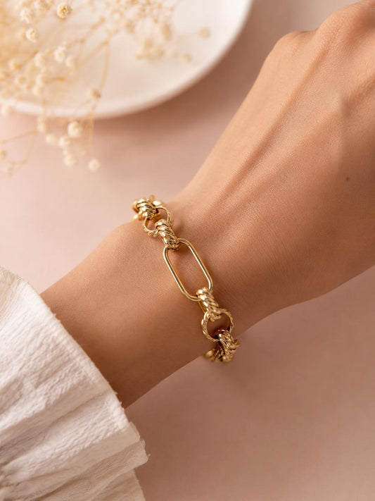 Bracelet chaîne maillons mixtes