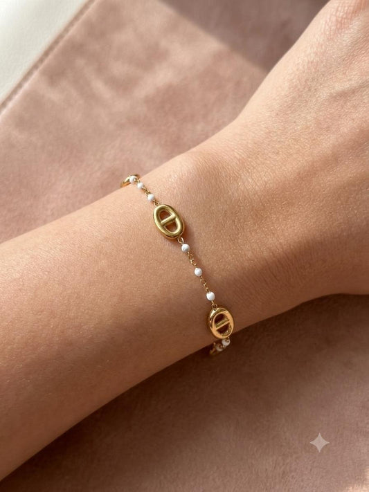 Bracelet chaîne émaillé maille marine