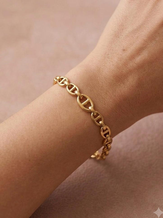 Bracelet chaîne maille marine acier