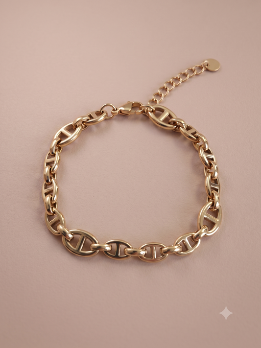 Bracelet chaîne maille marine acier