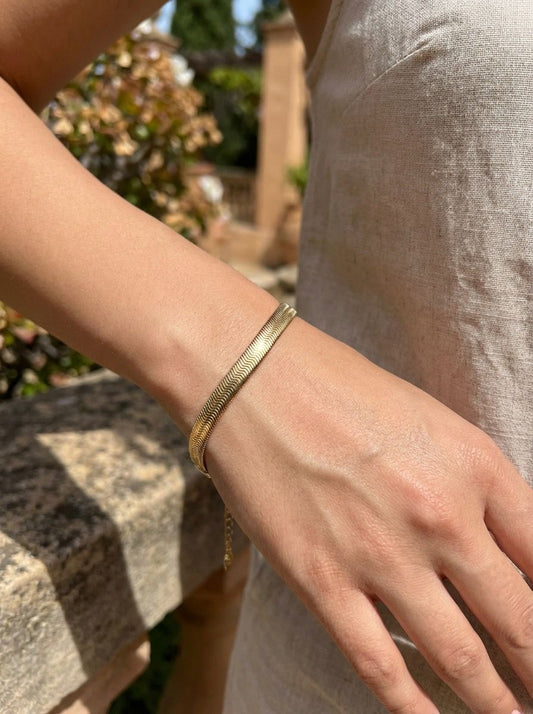 Bracelet à chaîne plate et souple sans orne