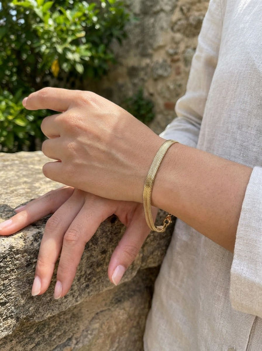 Bracelet à chaîne plate et souple sans orne