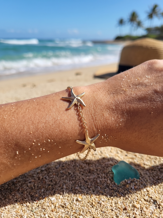 Bracelet étoiles de mer effet relief