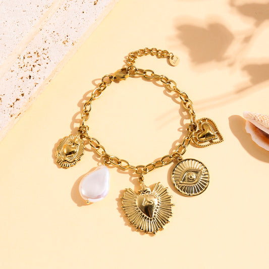 Bracelet doré médaillons dorés