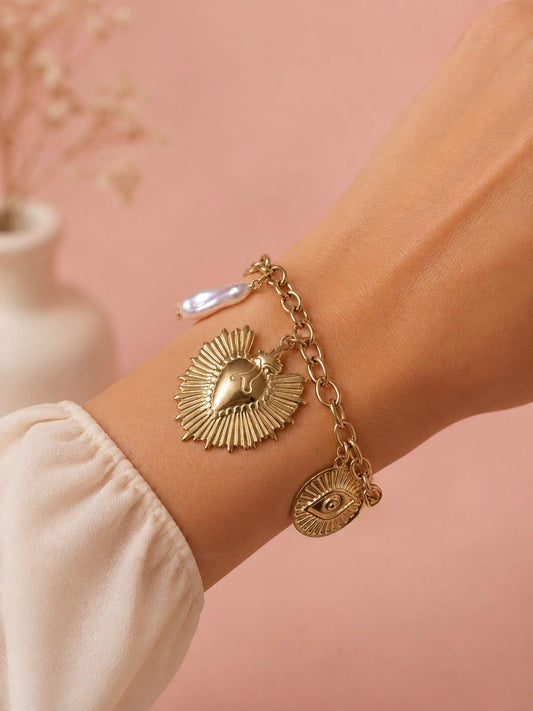 Bracelet doré médaillons dorés