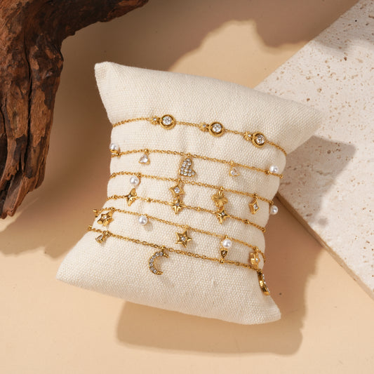 Lot de 6 bracelets séries strass et constellations