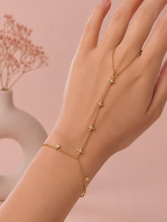 Chaîne de main étoile strass