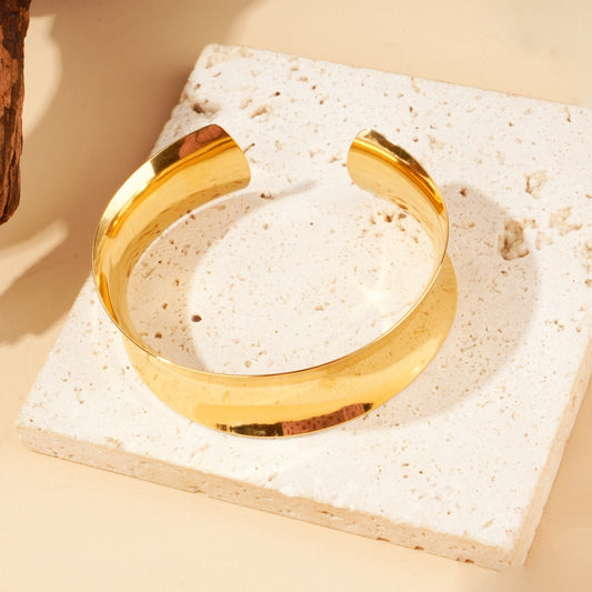 Bracelet jonc rigide doré lisse