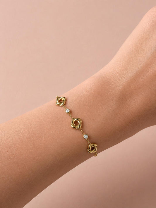 Bracelet triple nœuds entrelacés