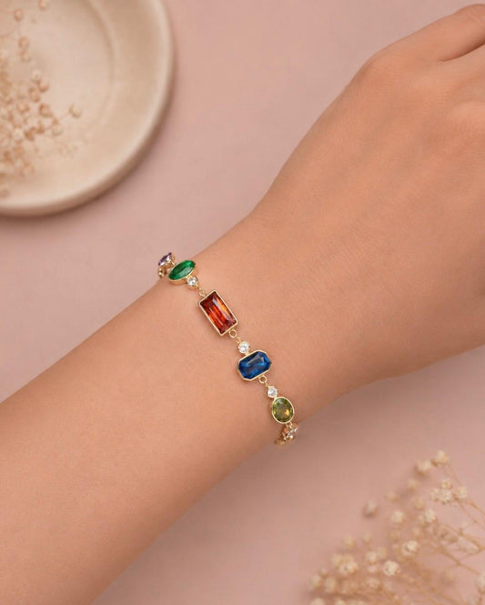 Bracelet fin doré zirconiums