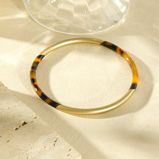 Jonc fin bicolore effet écaille