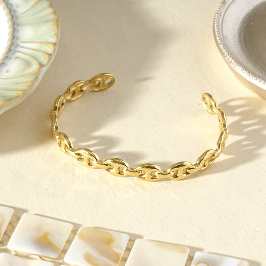 Bracelet jonc maillon marine