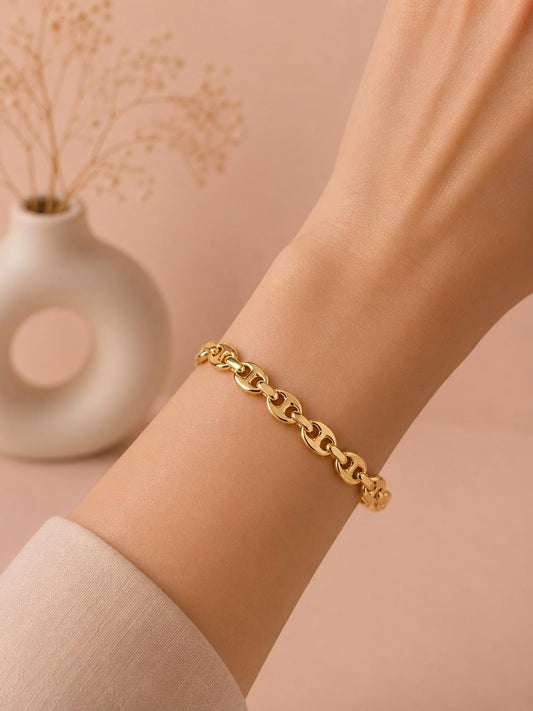 Bracelet jonc maillon marine