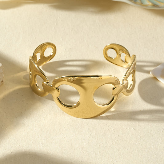Bracelet jonc maillon marine ajouré