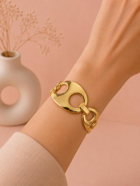 Bracelet jonc maillon marine ajouré