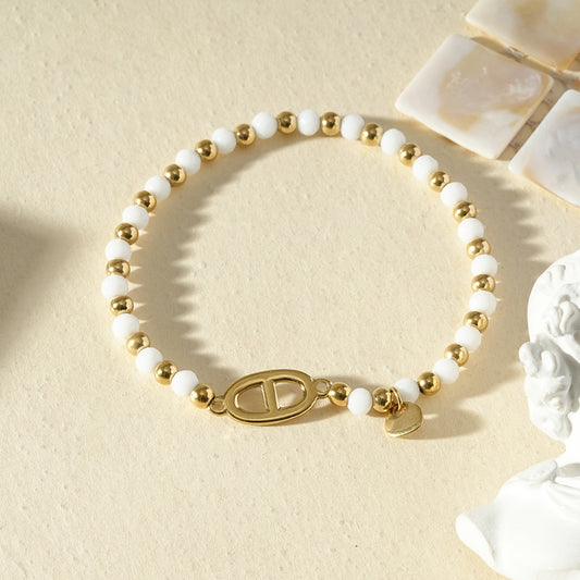 Bracelet perles et maillon marine élastiques