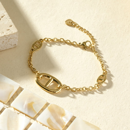 Bracelet chaîne maillon marine central