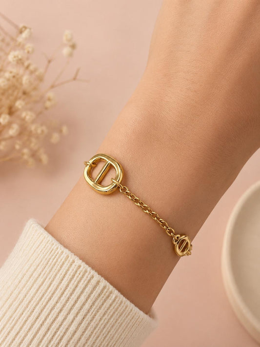 Bracelet chaîne maillon marine central