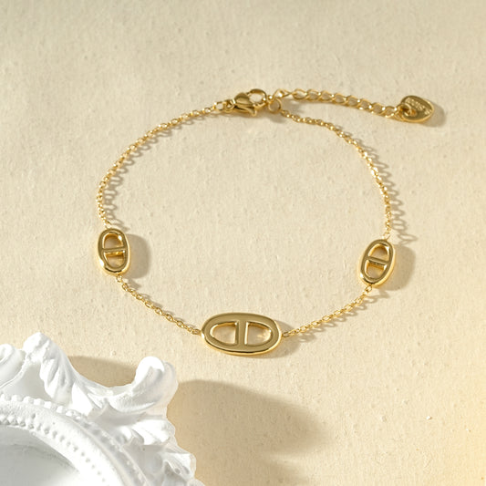 Bracelet chaîne maillons marine